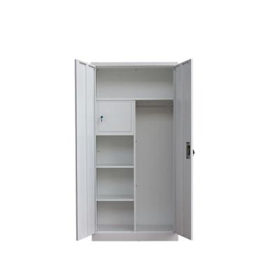 China Mingxiu armarios de metal 2 steel almirah swing metal door almirah two door convertible / steel wardrobes with locker for sale