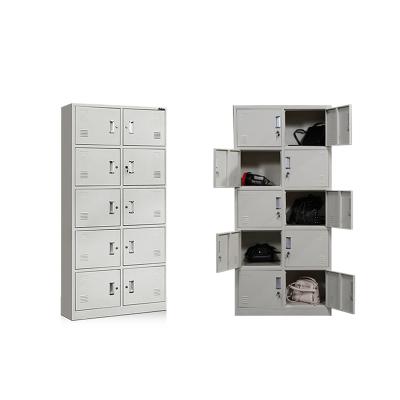 China Modern free shipping armarios de ropa locker wardrobe metal free steel cabinet / 10 doors for sale