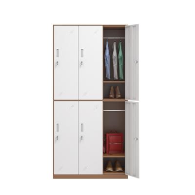 China Other Luoyang Office Furniture Metal Clothes Cabinet Steel Wardrobe / 6 Doors for sale