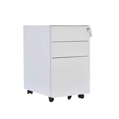 China Convertible Wholesale 3 Drawer File Cabinet For Moving Storage A4 Folder Metal Steel Cabinet With Lock Mobile Pedestal 3 Drawer Cabinet for sale