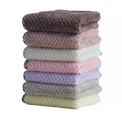 China Durable Scratch Free Hook Super Soft Coral Fleece Household Wipes Kitchen Cleaning Dish Wash Cleasing Cloth Microfiber Cleaning Cloth for sale