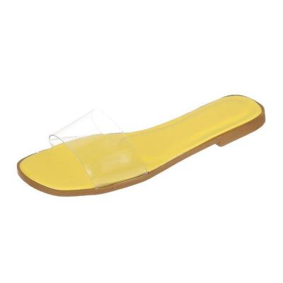 China Wholesale Lightweight Women's Fashion Transparent Flat Slippers for sale