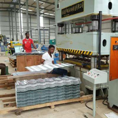 China Building Material Stores Nigeria Stone Coated Steel Roof Tile Making Machine for sale