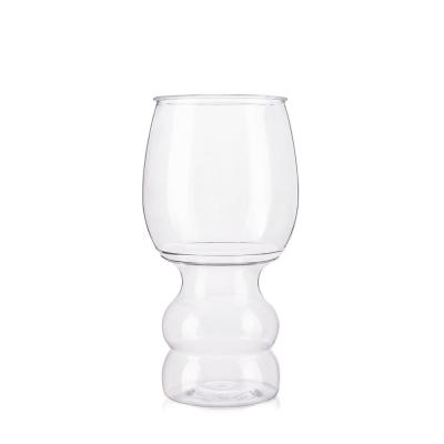 China 400 ml Transparent Plastic Cup with an Elegant Design and Unique Shape for Cold Beverages for sale