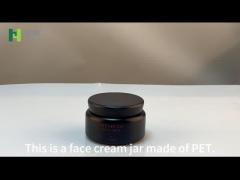 Luxury Black Cosmetic Wide Mouth Plastic Jars  For Facial Cream with logo artwork