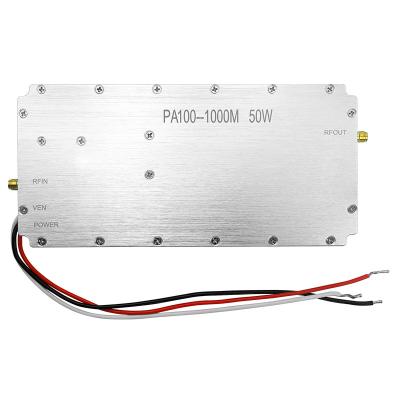 China Super Bandwidth 100-1000 MHz 50 W Power Amplifier Aluminum UAV Drone Frequency Blocker for sale