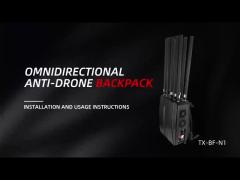 10 Channel 1.5km 433mhz 2.4G  Manpack Jammer 360° full Range Jamming For FPV