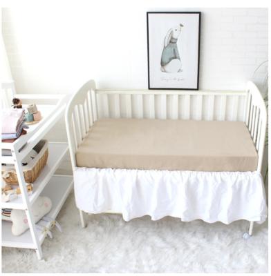 China 130*70cm 100% Organic Cotton Anti-Static Singlet Knit Soft Crib Fitted Sheet Gingham Mini Cot Bassinet Sheets For Baby for sale