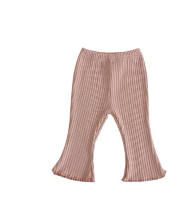 China ins2023 Anti-wrinkle baby flared pants baby girls solid color stretch mine band gaiters korean version solid cute panty suit for sale