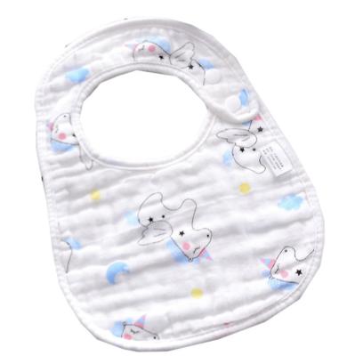 China 40S Baby Cotton U Shape Washable Gauze Feeding Eating Cute Animals Unicorn Print Design Bib Boy Girl Quick Dry Infant Baby for sale