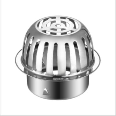 China Modern Stainless Steel Balcony Floor Drain Circular Blocking Straight Through Floor Drain Sewer Card Type Flat Floor Drain 305 Roofs for sale