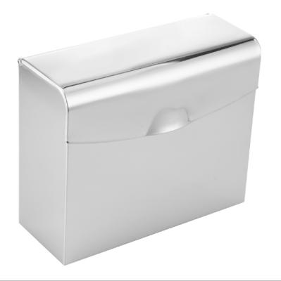 China Waterproof 304 Stainless Steel Toilet Paper Towel Box Square Paper Towel Holder Paper Hand Box for sale