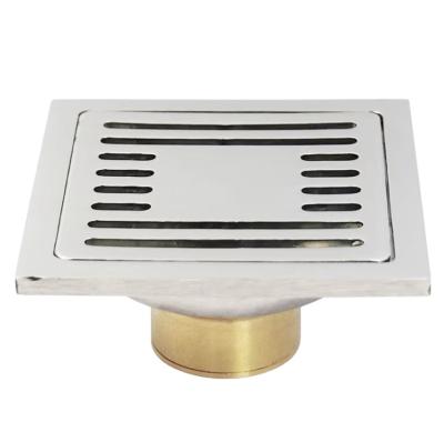 China Large Square Toilet Odor Proof Copper Core Moth Proof Floor Drain Stainless Steel Discharge Floor Drain for sale