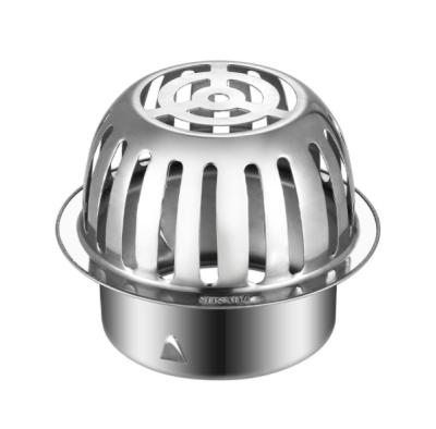 China Modern Stainless Steel Balcony Floor Drain Circular Blocking Straight Through Floor Drain Sewer Card Type Flat Floor Drain 304 Roofs for sale