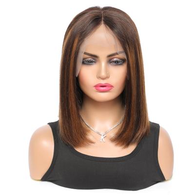 China High Quality 150% Density Wholesale Hair Grade Human Hair Wigs Lace Front Curly Bob 4X4 Lace Closure for sale