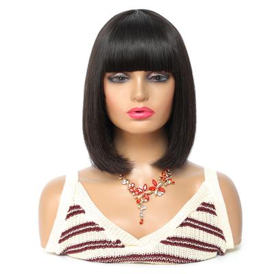 China 150% Density YICI Wholesale Cuticle Aligned Remy Human Hair Wig With Bone Hair Straight Bangs for sale