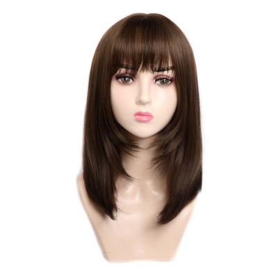 China 100% Density Hair Wholesale Cheap Bone Handtied Human Hair Straight 100% Wig With Bangs for sale