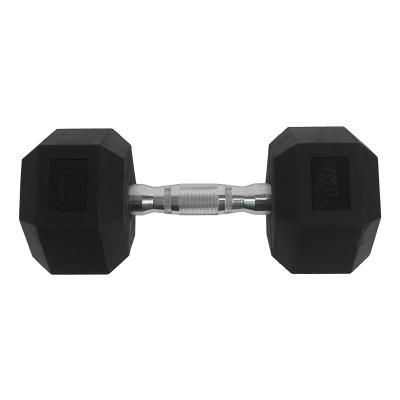 China 5kg 10kg Gym Fitness Bodybuilding Hex Dumbbell Durable Rubber Coated Weight Adjustable Dumbbell for sale