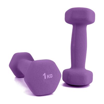 China Hot Selling Comfortable Neoprene Woman Coated Dumbbell Set Weight Adjustable Dumbbell Set For Body Building for sale