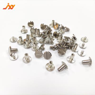 China For Chicago File Clip Screws Low Profile Silver Male Female Nickel Screws Male And Female Nails for sale