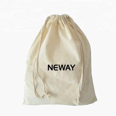 China Recycle Cheap Price Calico Cotton Drawstring Pouch With Printing Cotton Logo Printed Dust Bag For Shoe for sale