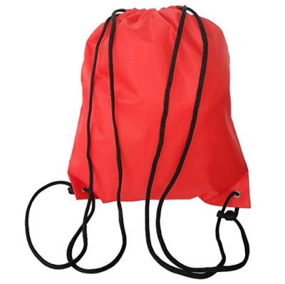 China BACKPACK Drawstring Backpack Bags 210D Polyester Fabric Folding Shoulder Strap Bag for sale