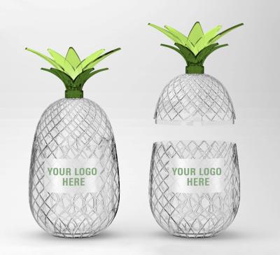 China Single Wall Kinpack Electroplate Drinking Plastic Pineapple Cocktail Fruit Drink Cup for sale