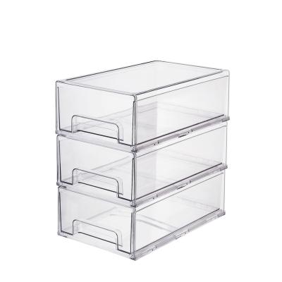 China Multifunctional Plastic Drawer Box Stackable Food Item Storage Stackable Box for sale