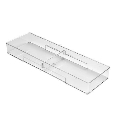 China Viable Kitchen Separation Transparent Spoon Bifurcates Chopsticks Drawer Cutlery Storage Box for sale