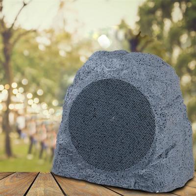 China Rich Bass Waterproof 5W Garden Stone Wireless Solar Speaker Rechargeable For Park Outdoor Yard for sale