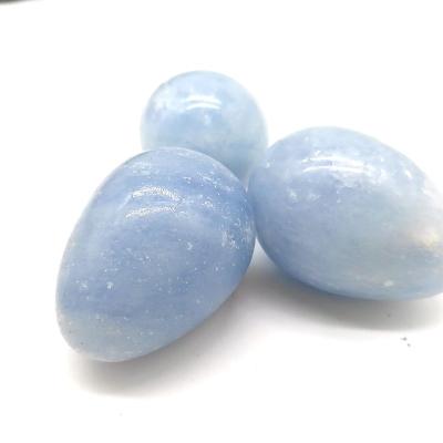 China Wholesale Natural Blue Quartz Crystal Yoni Eggs Polished Blue Celestite Eggs From China for sale