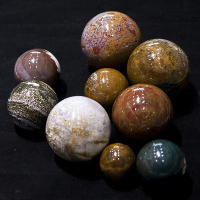 China Wholesale Bulk Natural China Crystal Ball Polished Rainbow Ocean Jasper Crystal Sphere For Decoration for sale