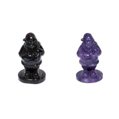 China Global Natural Quartz Crystal Carving Obsidian Father Christmas Crystal Santa Claus For Christmas à venda