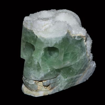 China China Wholesale Natural Crystal Skulls Hand Carved Large Green Fluorite Skulls Customized for sale