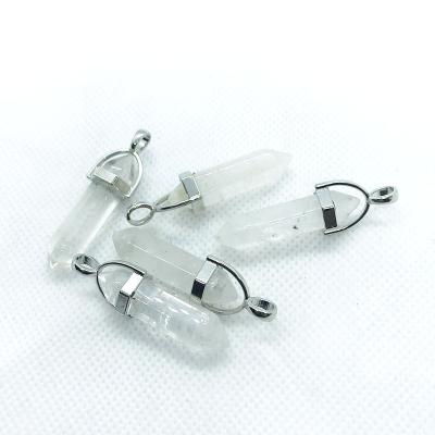 China High Quality Natural White Crystal Double Point Pendulum Pendant From China for sale