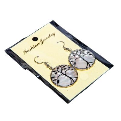 China Global Best Selling Colorful Crystal Shell Lucky Tree Chakra Life Tree Stud Earrings for sale