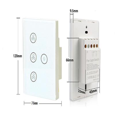 China US standard AC100V 240V AC100V 240V flame retardant materials flame retardant materials fan smart switch WIFI APP control smart network link for sale