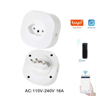 China WiFiAPP Control Brazil APP Control Plug In Wifi Smart Socket Adapter Voice Control Monitor Socket Timer Wireless Remote Socket for sale