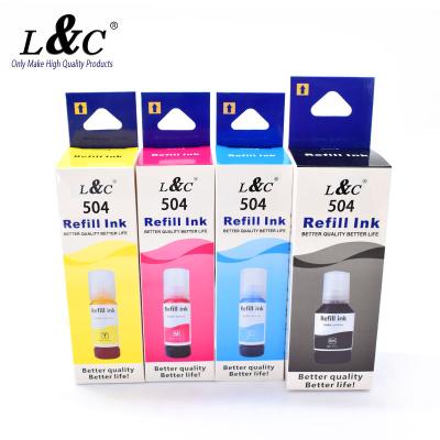 China L&C EP504 504 Inkjet Printer Bottle Refill Ink Dye Water Based Ink For Epson L4150/L4160/L6161/L6171/L6191 504 T504 for sale