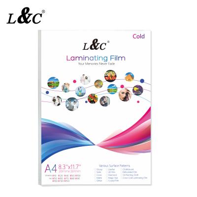 China L&C Double Side Glitter Moisture Proof Cold Lamination Film Leather Cold Lamination Film For Transparent Photos for sale