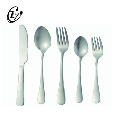 China Matte Cutlery Sets Eco-friendly Sustainable 5pcs Sanding Matt Stainless Steel Flatware Set for sale