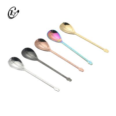 China Sustainable Reusable Durable Music Shape Ice Cream Spoon 304 Stainless Steel Materials Spoon for sale