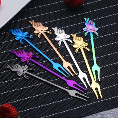 China 18/10 Stainless Steel Heart Table Fruit Spoon Fork Sustainable Creative Loving Set for sale