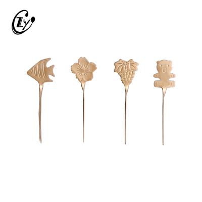 China Beautiful Sustainable Fish Shape Dessert Moon Cake Salad Small Fruit Stainless Steel Fork for sale