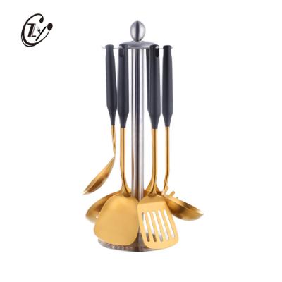 China Sustainable Cookware Set With Gold Rack Stainless Steel Cookware Set From China for sale