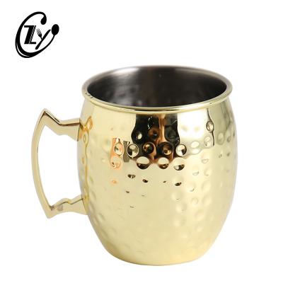 China Viable Laser Mug 500ML Stainless Steel Moscow Mule Mug Laser Logo Unique Coffee Mug Beer With Handle for sale