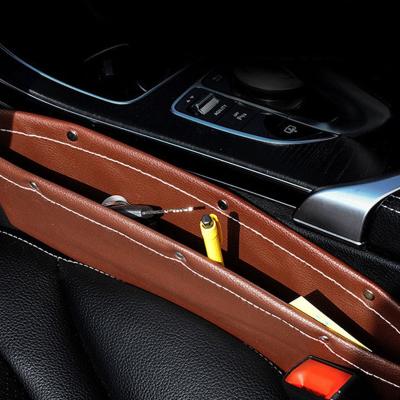 China Leather Car Seat Interior Isofrequency Repeater Car Pocket Organizer Console Isofrequency Repeater Storage Holder PU Drop Receiver Seat Sports Car Accessories for sale