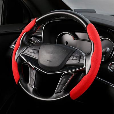 China 2021 Eco-Friendly Warm Faux Fur Designer Car Accessories Steering Soft Hairy Universal Wheel Cover For Winter for sale