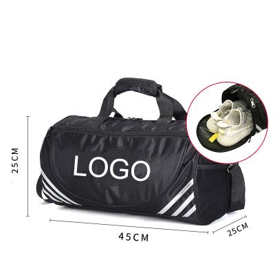 China Low MOQ Custom Duffel Bag Custom Logo Travel Handbag Sports Gym Duffel Bag With Shoe Compartment for sale