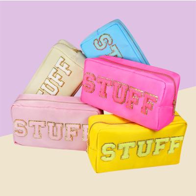 China Fashion Custom Cosmetic Bag Personalized Patches DIY Makeup Cosmetic Bag for sale